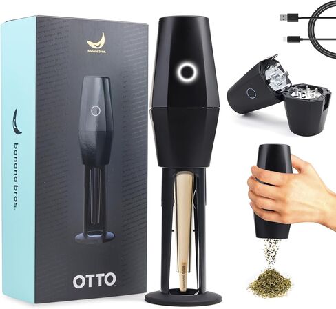 OTTO One-Touch Automatic Spice Mill - USB Rechargeable - Black | One-press automatic spice prep device for consistent results with less mess, No carrying case. in Kuwait