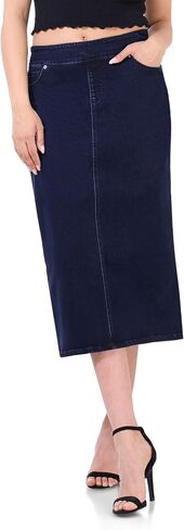Women’s Pull-On Stretch Denim Skirt – Soft Jean Fabric, Slim Fit, High Rise, Everyday Casual Style in Saudi Arabia