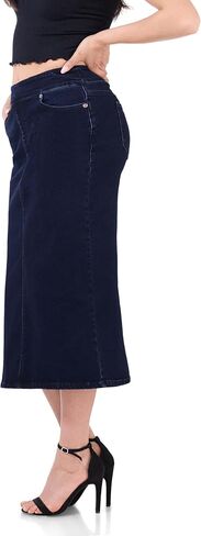 Women’s Pull-On Stretch Denim Skirt – Soft Jean Fabric, Slim Fit, High Rise, Everyday Casual Style in Saudi Arabia
