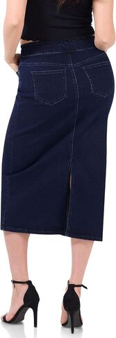 Women’s Pull-On Stretch Denim Skirt – Soft Jean Fabric, Slim Fit, High Rise, Everyday Casual Style in Saudi Arabia