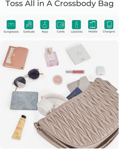 BAGSMART Small Crossbody Bag for Women Men Trendy，Quilted Crossbody Hobo Bag with Adjustable Strap and Inner Pockets in Saudi Arabia