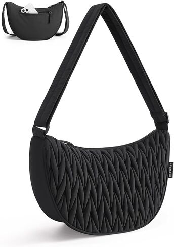 BAGSMART Small Crossbody Bag for Women Men Trendy，Quilted Crossbody Hobo Bag with Adjustable Strap and Inner Pockets in Saudi Arabia