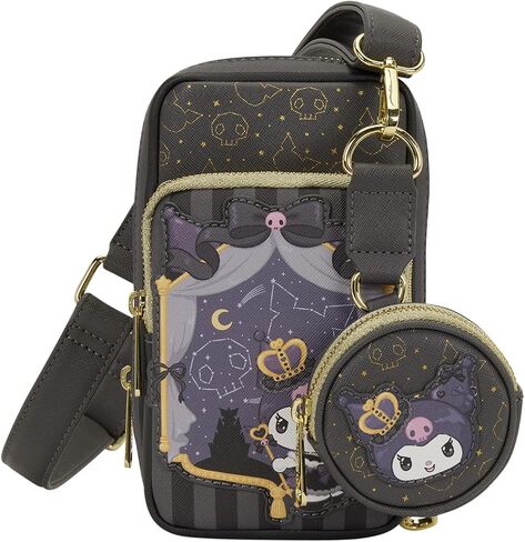 Loungefly Sanrio Kuromi 20Th Anniversary Cell Phone Crossbody Bag with Coin Bag in Saudi Arabia