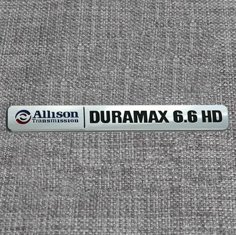 قطعتان من ناقل الحركة Allison 6.6Hd 6.6 Hd شعارات ثلاثية الأبعاد متوافقة مع Dura-max 2500Hd 3500Hd Silverado Sierra Truck (أسود وأحمر) in Kuwait