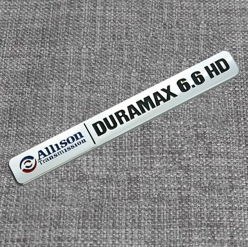 قطعتان من ناقل الحركة Allison 6.6Hd 6.6 Hd شعارات ثلاثية الأبعاد متوافقة مع Dura-max 2500Hd 3500Hd Silverado Sierra Truck (أسود وأحمر) in Kuwait