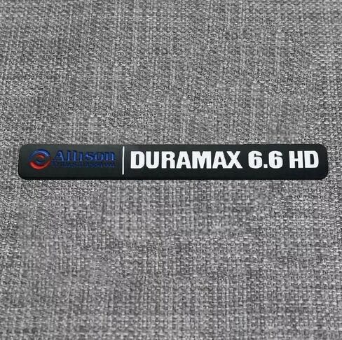 قطعتان من ناقل الحركة Allison 6.6Hd 6.6 Hd شعارات ثلاثية الأبعاد متوافقة مع Dura-max 2500Hd 3500Hd Silverado Sierra Truck (أسود وأحمر) in Kuwait