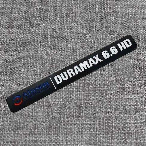 قطعتان من ناقل الحركة Allison 6.6Hd 6.6 Hd شعارات ثلاثية الأبعاد متوافقة مع Dura-max 2500Hd 3500Hd Silverado Sierra Truck (أسود وأحمر) in Kuwait