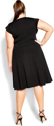 City Chic Women's Plus Size Dress - Frill Shoulder in Saudi Arabia