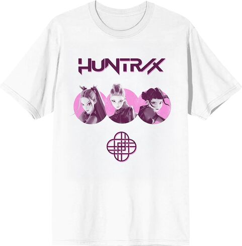 تي شيرت Kpop Demon Hunters Huntrix Trio قريب على أبيض بأكمام قصيرة للبالغين in Saudi Arabia