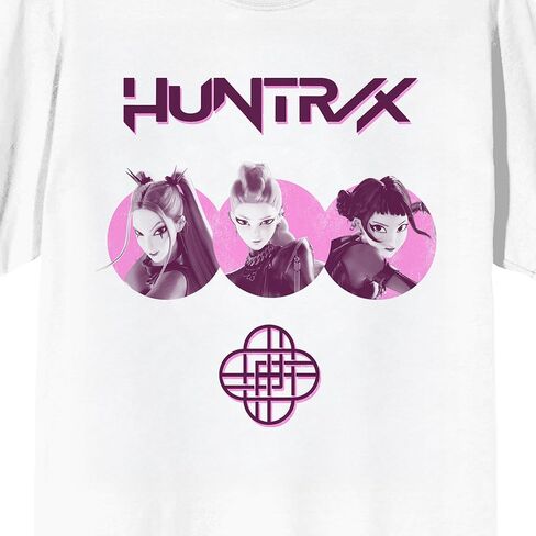تي شيرت Kpop Demon Hunters Huntrix Trio قريب على أبيض بأكمام قصيرة للبالغين in Saudi Arabia