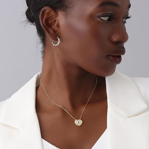 kstyle 14k الذهب فقاعة القلب جوهرة القلائد للنساء، زوجة ابنة أمي الجدة هدية عيد ميلاد الذكرى السنوية، مجوهرات الحب (925 قاعدة الفضة الاسترليني) غير تشويه in Saudi Arabia