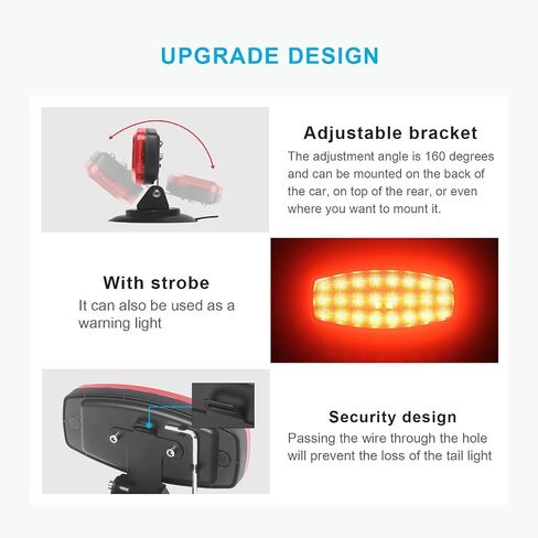 Agrieyes Wireless Trailer Lights, Magnetic LED Trailer Light Rechargeable, Portable Tow Lights Kit for Trucks, Wrenker, Boat, RV, Caravan, DOT Compliant in Saudi Arabia