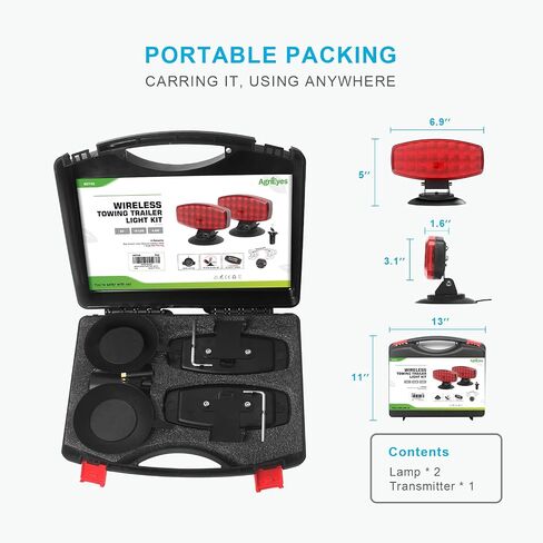 Agrieyes Wireless Trailer Lights, Magnetic LED Trailer Light Rechargeable, Portable Tow Lights Kit for Trucks, Wrenker, Boat, RV, Caravan, DOT Compliant in Saudi Arabia