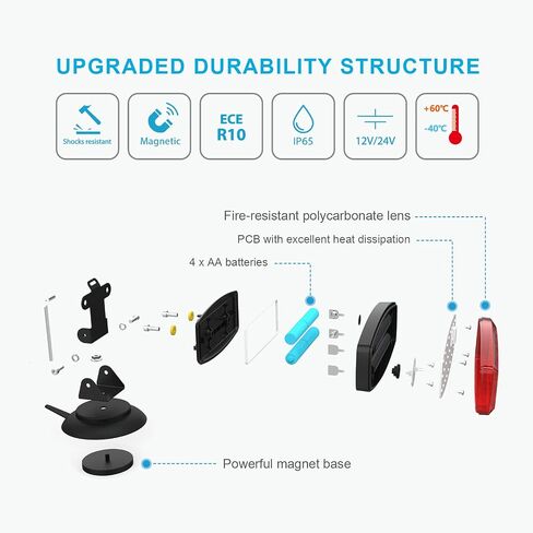 Agrieyes Wireless Trailer Lights, Magnetic LED Trailer Light Rechargeable, Portable Tow Lights Kit for Trucks, Wrenker, Boat, RV, Caravan, DOT Compliant in Saudi Arabia