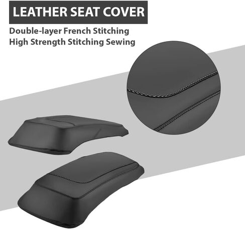 PIT66 2PCS Plain Hard LSaddlebag Speaker Lid Covers, Compatible with 1993-2013 Harley Davidson Touring Road King Electra Road Street Glide Leather in Saudi Arabia