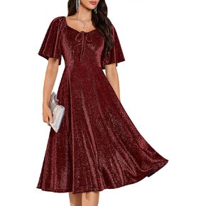 Aupuls Sequin Formal Evening Dresses for Women Sparkly Fall Wedding Guest Dress in Kuwait