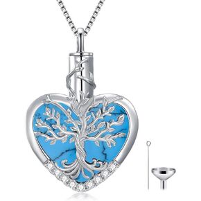 WINNICACA Urn Necklaces for Ashes 925 Sterling Silver Tree of Life Heart Cremation Jewelry for Ashes Jewelry Gifts for Human Ashes Keepsake Memorial Jewelry for Women Men in Kuwait
