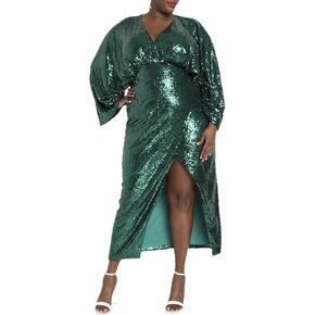 ELOQUII Women's Plus Size Dolman Sleeve Sequin Dress in Saudi Arabia