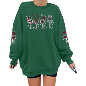 KIDDAD Chrismas Sweatshirt for Women Sequin Light Long Sleeve Sweater Bow Xmas Pullover Tops Holiday Crewneck Shirts in Saudi Arabia