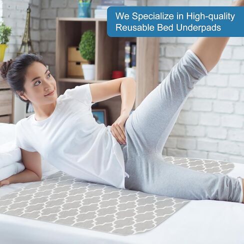 OUTCREATOR® 2 قطعة من وسادات السرير لحماية مرتبة سلس البول، وسادات مقاومة للماء مضادة للانزلاق (34 بوصة × 76 بوصة) للأطفال الصغار والكبار والحيوانات الأليفة، وسادات تبول وامتصاص قابل للغسل في الغسالة وحافة مقاومة للتسرب (أزرق) in Kuwait