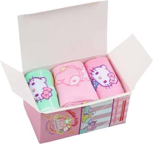 Bioworld Hello Kitty & Friends Character Art Adult 3-Pair Casual Crew Socks Box Set in Saudi Arabia