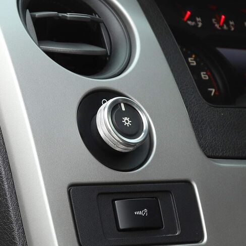 Voodonala for F150 Headlight Switch Knob Ring Trim for Ford F150 2009-2014(Aluminum Alloy Silver) in Saudi Arabia