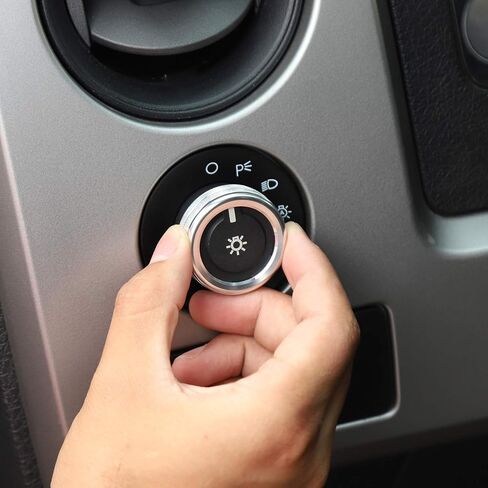 Voodonala for F150 Headlight Switch Knob Ring Trim for Ford F150 2009-2014(Aluminum Alloy Silver) in Saudi Arabia