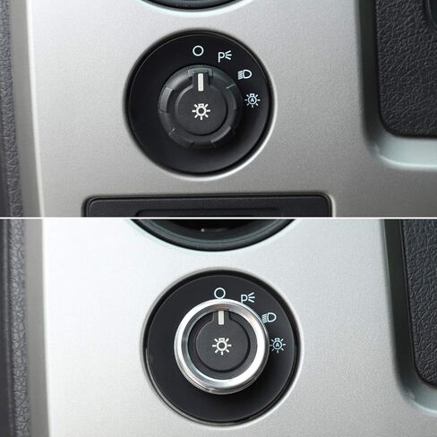 Voodonala for F150 Headlight Switch Knob Ring Trim for Ford F150 2009-2014(Aluminum Alloy Silver) in Saudi Arabia