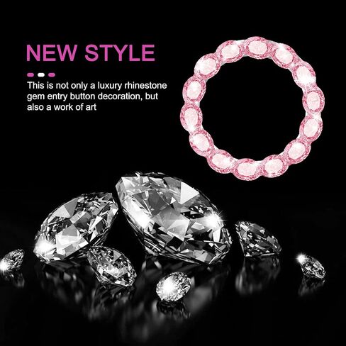 1 PC Car One-Button Start Decorative Ring, 1.53" x 1.18" Oval Diamond Crystal Ignition Ring, Vehicle Interior Decorative Accessories, Universal for Most Cars, Trucks, SUVs (Pink) in Saudi Arabia
