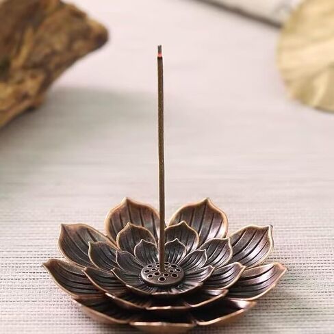 3 Tier Lotus Incense Burner Holder for Sticks, Detachable Ash Catcher for Home Decor Meditation Yoga Spiritual Space in Saudi Arabia