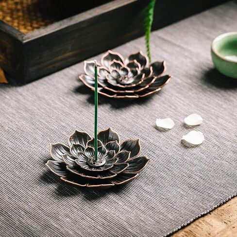 3 Tier Lotus Incense Burner Holder for Sticks, Detachable Ash Catcher for Home Decor Meditation Yoga Spiritual Space in Saudi Arabia