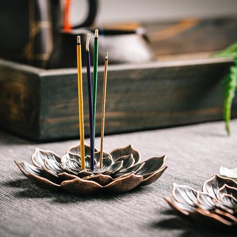 3 Tier Lotus Incense Burner Holder for Sticks, Detachable Ash Catcher for Home Decor Meditation Yoga Spiritual Space in Saudi Arabia