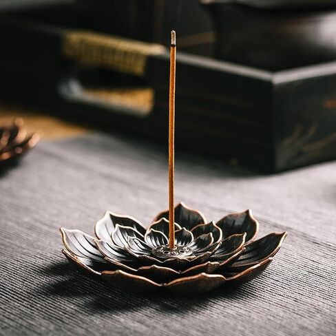 3 Tier Lotus Incense Burner Holder for Sticks, Detachable Ash Catcher for Home Decor Meditation Yoga Spiritual Space in Saudi Arabia