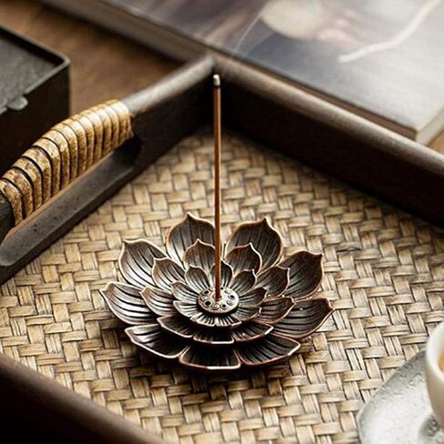 3 Tier Lotus Incense Burner Holder for Sticks, Detachable Ash Catcher for Home Decor Meditation Yoga Spiritual Space in Saudi Arabia
