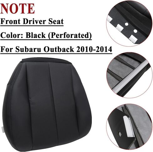 NLQR Front Driver Side Bottom Replacement Seat Cover Black Perforated Microfiber Leather Compatible with Subaru Outback 2010 2011 2012 2013 2014 in Saudi Arabia