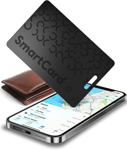 Air Tag (2025) iOS Only Bluetooth Tracker Card with Apple Find My, Rechargeable Smart Card Wallet Finder GPS Tracker, Keys Finder and Item Locator for Keys, Bags, Passports (Blue, 2 Pack) in Kuwait