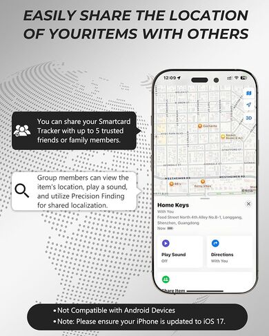 Air Tag (2025) iOS Only Bluetooth Tracker Card with Apple Find My, Rechargeable Smart Card Wallet Finder GPS Tracker, Keys Finder and Item Locator for Keys, Bags, Passports (Blue, 2 Pack) in Kuwait