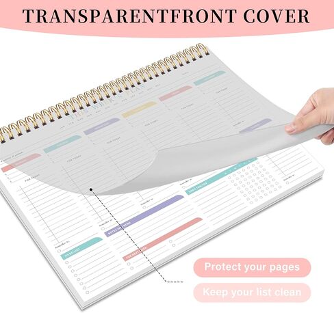 مفكرة قائمة المهام الأسبوعية مع 52 ورقة غير مؤرخة (8.5 بوصة × 11 بوصة) - مخطط مكتب أسبوعي غير مؤرخ للنساء والرجال، مستلزمات المكتب/المدرسة - حلم البنفسجي in Kuwait