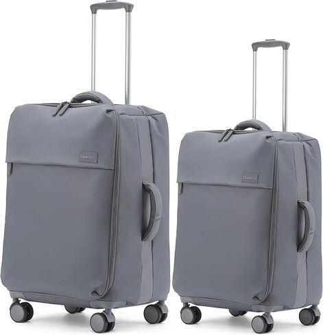 Ultralight 20" 24" Travel Luggage Set Carry-On Airline Approved Softside Suitcase, 360° Spinner Wheels, TSA Lock, with 7-Piece Travel Accessories, Navy Blue in Saudi Arabia