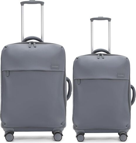 Ultralight 20" 24" Travel Luggage Set Carry-On Airline Approved Softside Suitcase, 360° Spinner Wheels, TSA Lock, with 7-Piece Travel Accessories, Navy Blue in Saudi Arabia