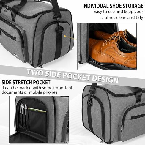AKOZLIN Convertible Garment Bag for Travel 3 in 1 Carry On Garment Duffle Bag with Shoes Compartment Hanging Suitcase Suit Travel Storage Bags For Men Women Black in Saudi Arabia
