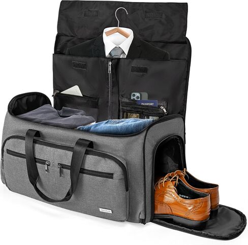 AKOZLIN Convertible Garment Bag for Travel 3 in 1 Carry On Garment Duffle Bag with Shoes Compartment Hanging Suitcase Suit Travel Storage Bags For Men Women Black in Saudi Arabia