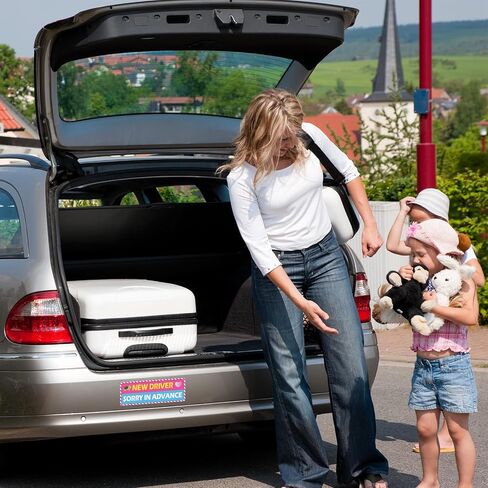 5Pcs Pink Beginner Magnetic Car Stickers, Beginner Magnet Supplies for Car Student Driver Sign, Lovely New Driver Sticker Supplies Suitable for Keeping a Safe Distance on The Road in Saudi Arabia