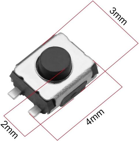 ECSiNG 10x 4Pin مفتاح السيارة التحكم عن بعد التبديل الجزئي زر الضغط الصغير متوافق مع رينو لاستبدال زر إصلاح مفتاح بعيد فوب 3 مم × 4 مم × 2 مم in Kuwait