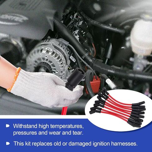 19005218 10.5 MM Spark Plug Wire Kit, 8PCS High Heat Spark Plug Ignition Wires Set for Chevy GMC Cadillac LS1 LS2 LS3 LS6 LS7 LSx V8 Replace # 10457730, 12563293, 12573190 in Saudi Arabia
