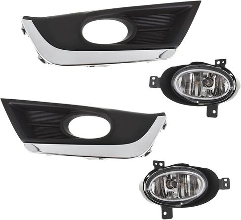 1 Pair of Fog Light Assembly with Chrome Bezel and Bulbs Wiring Kit Left and Right Side Replacement for CR-V/CRV 2017 2018 in Saudi Arabia