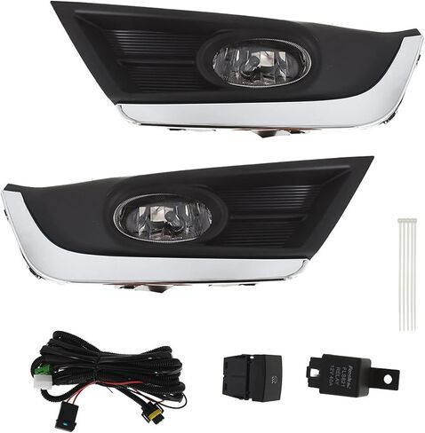 1 Pair of Fog Light Assembly with Chrome Bezel and Bulbs Wiring Kit Left and Right Side Replacement for CR-V/CRV 2017 2018 in Saudi Arabia