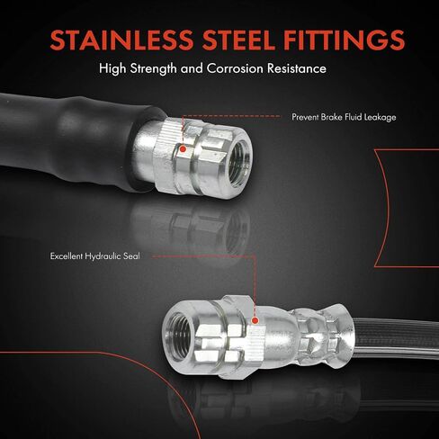 A-Premium Rear Brake Hydraulic Hose Compatible with Audi A3 06-13, A3 Quattro 06-09 & Volkswagen Beetle 14-19, Jetta 05-18, Passat 06-10 & Seat & More in Saudi Arabia