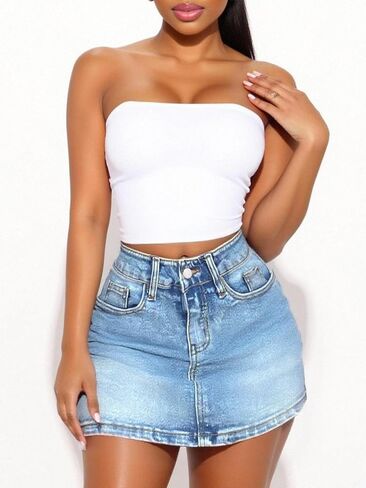 Women's Y2k Denim Mini Skirt Summer Low Rise Bodycon Jean Skirts Going Out Outfits in Saudi Arabia