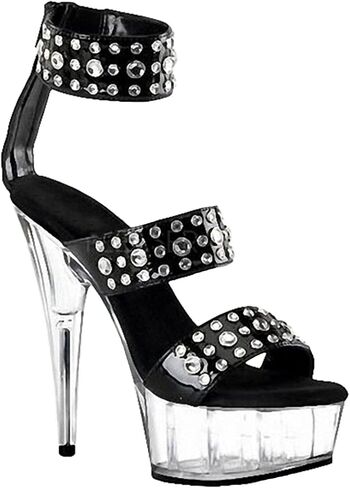 15CM/5.91IN Women Sexy Fashionstudded Open-Toe Crystal Sole Sandals Court Shoes Ladies high Heels Sexy Pole Dancer Stripper Heel Stiletto Party Sandals in Saudi Arabia